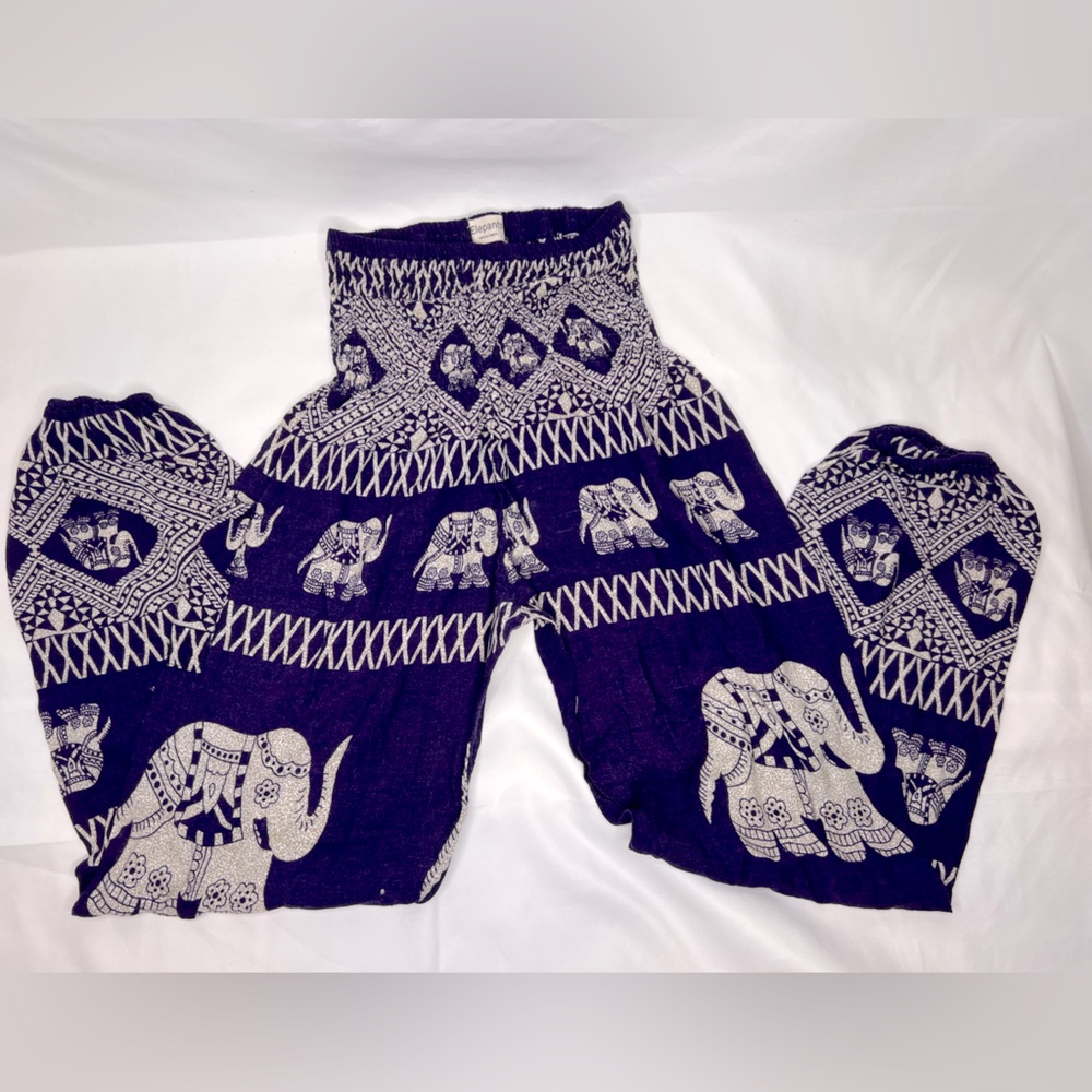 Thai Elepants Purple s/m Harem pants
